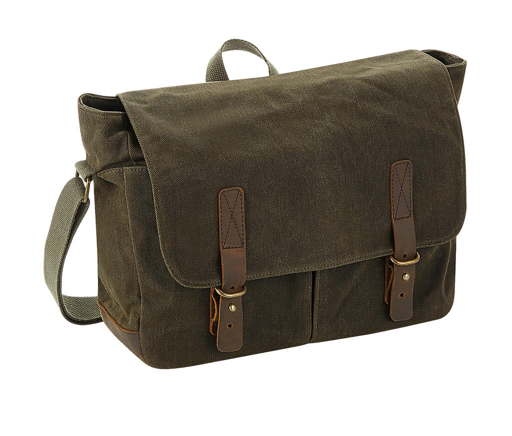  Heritage Waxed Canvas Messenger in Farbe Olive Green