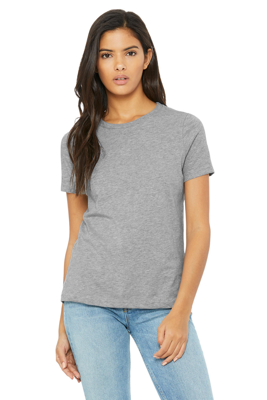  Women's Relaxed CVC Jersey Short Sleeve Tee in Farbe Heather Natural