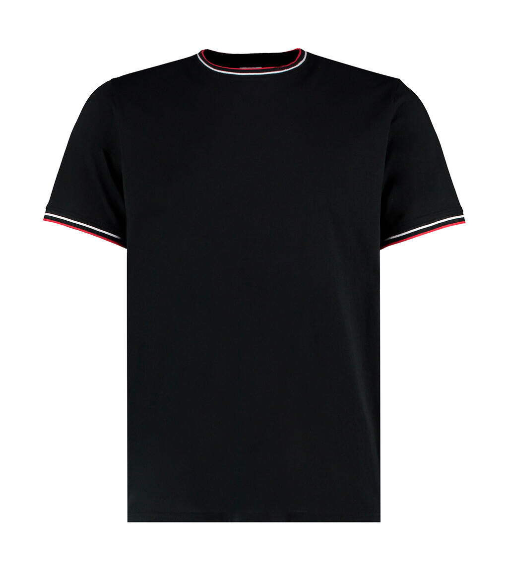  Fashion Fit Tipped Tee in Farbe Black/White/Red