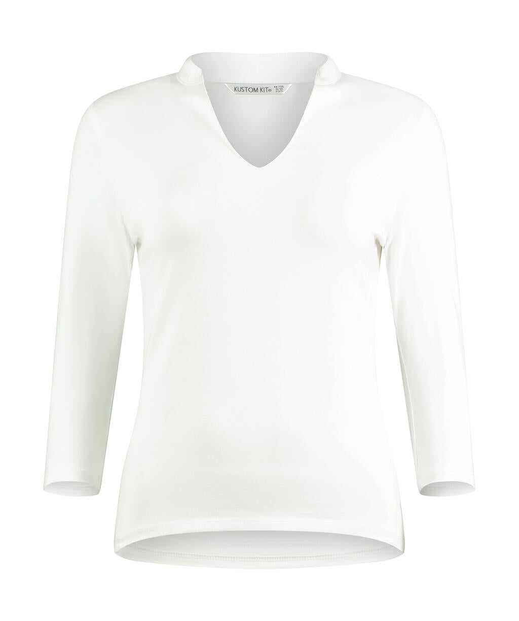 Regular Fit Mandarin Collar Top 3/4 Sleeve - ShirtStore