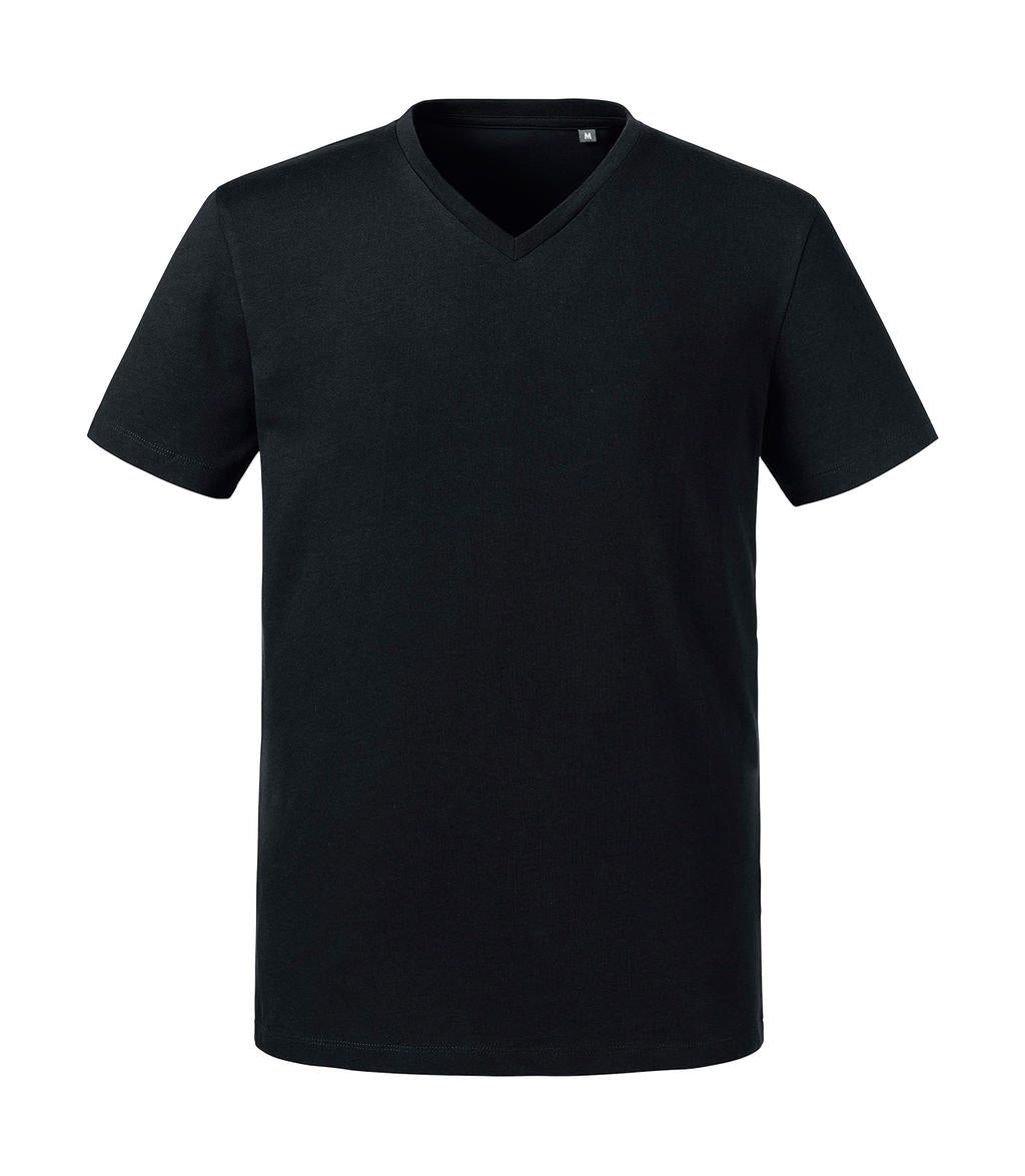 Men's Pure Organic V-Neck Tee in Farbe Black