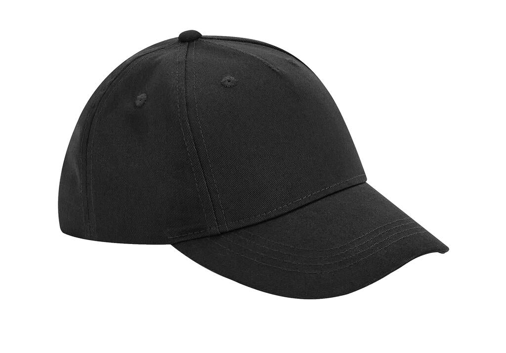  Junior Organic Cotton 5 Panel Cap in Farbe Black