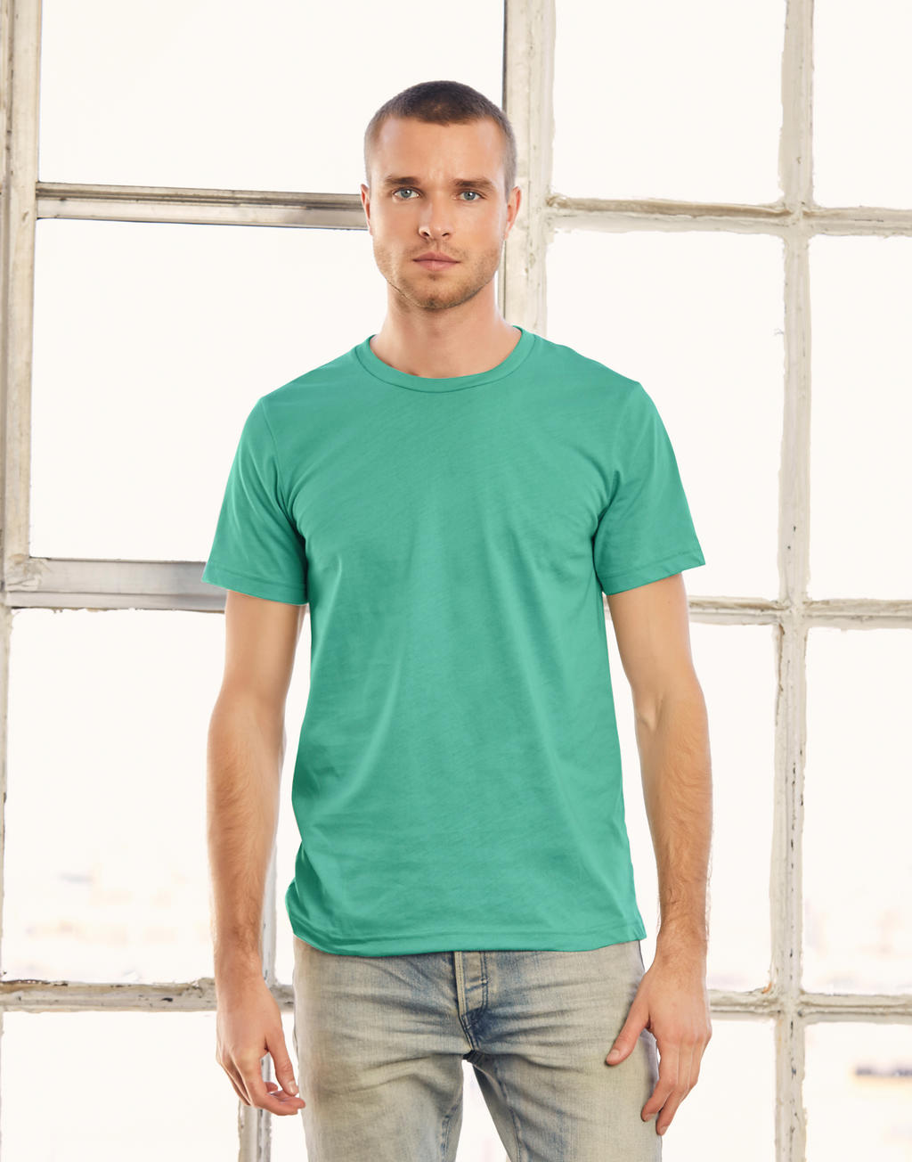  Unisex Jersey Short Sleeve Tee in Farbe White