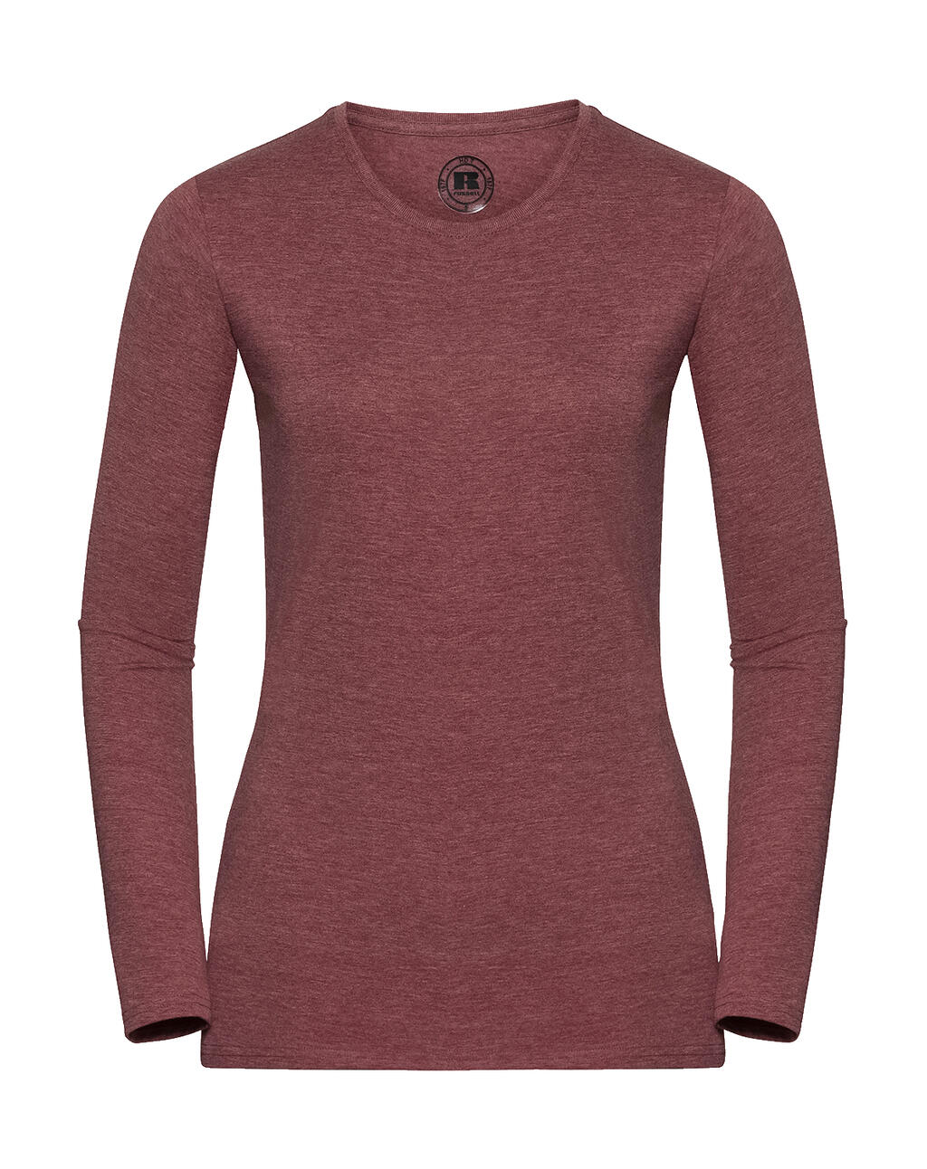  Ladies Long Sleeve HD T in Farbe Maroon Marl 