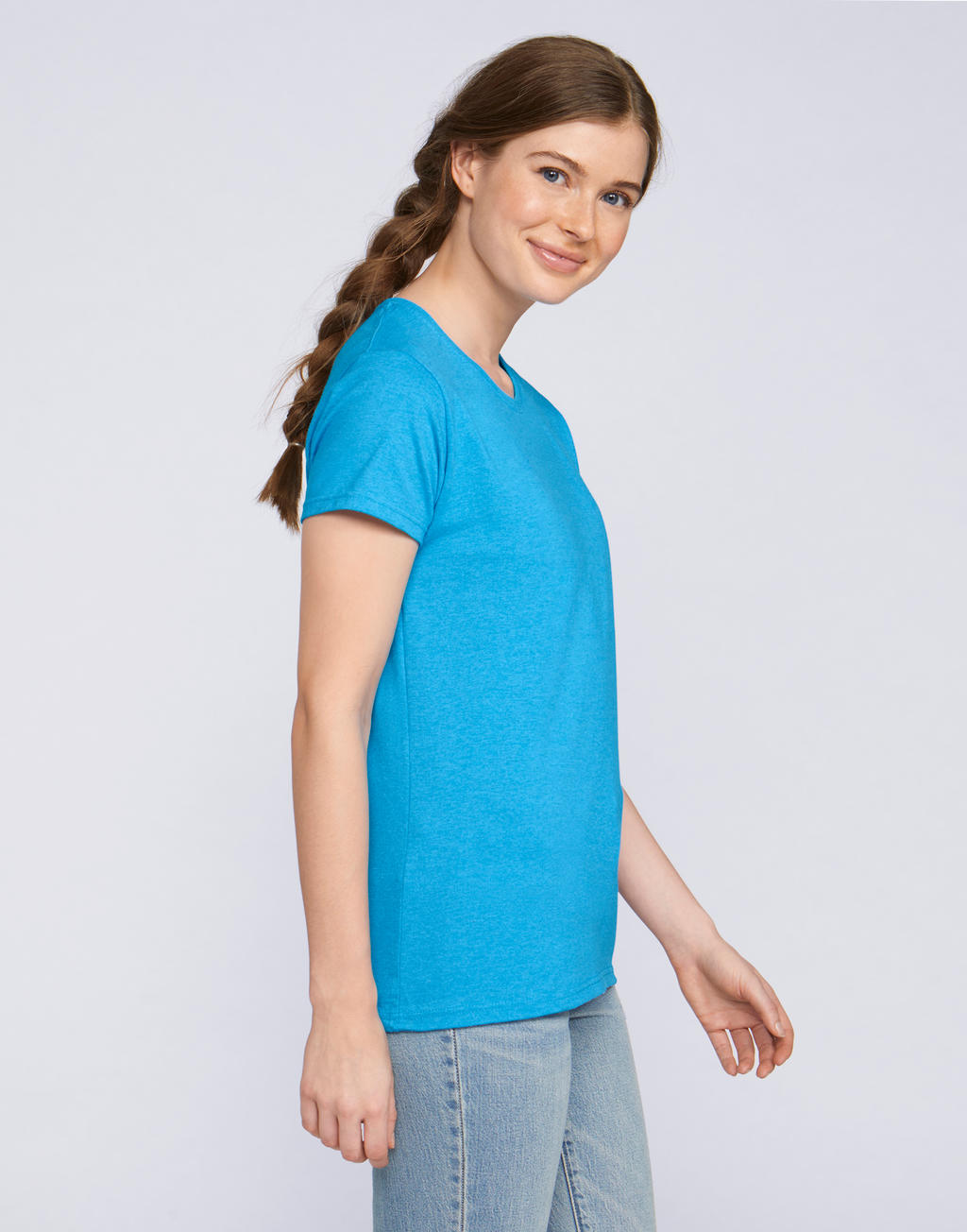  Ladies' Heavy Cotton T-Shirt in Farbe White