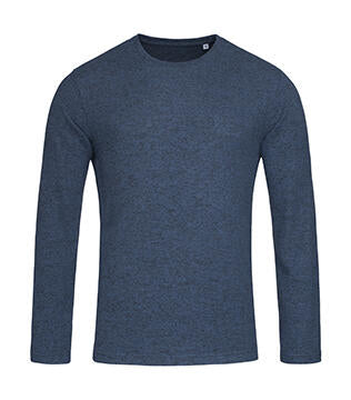  Knit Long Sleeve in Farbe Marina Blue Melange