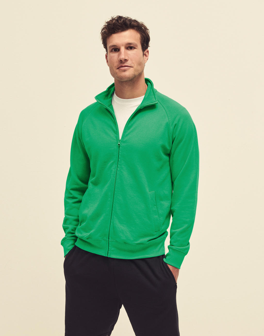  Lightweight Sweat Jacket in Farbe White