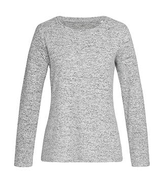  Knit Long Sleeve Women in Farbe Light Grey Melange