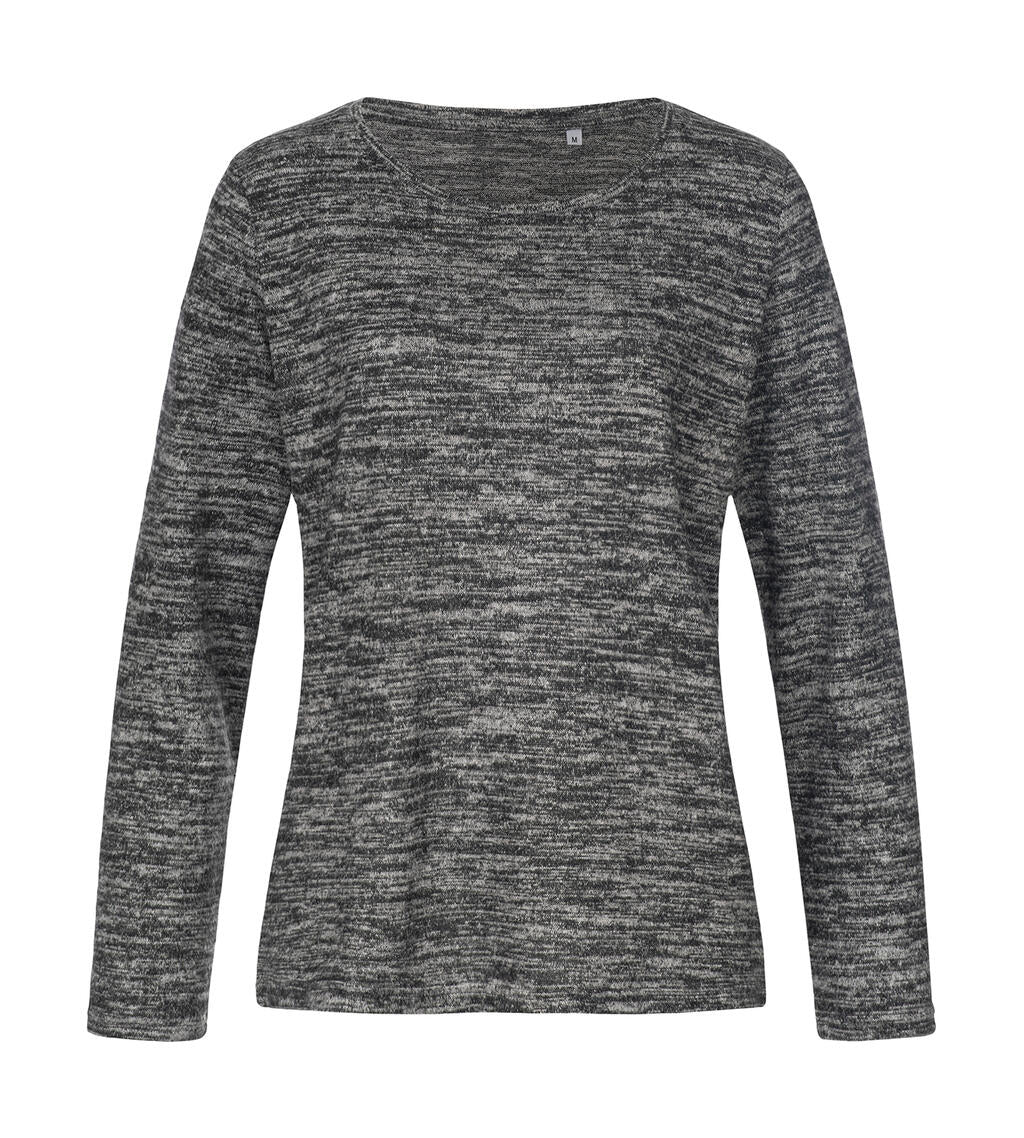  Knit Long Sleeve Women in Farbe Dark Grey Melange