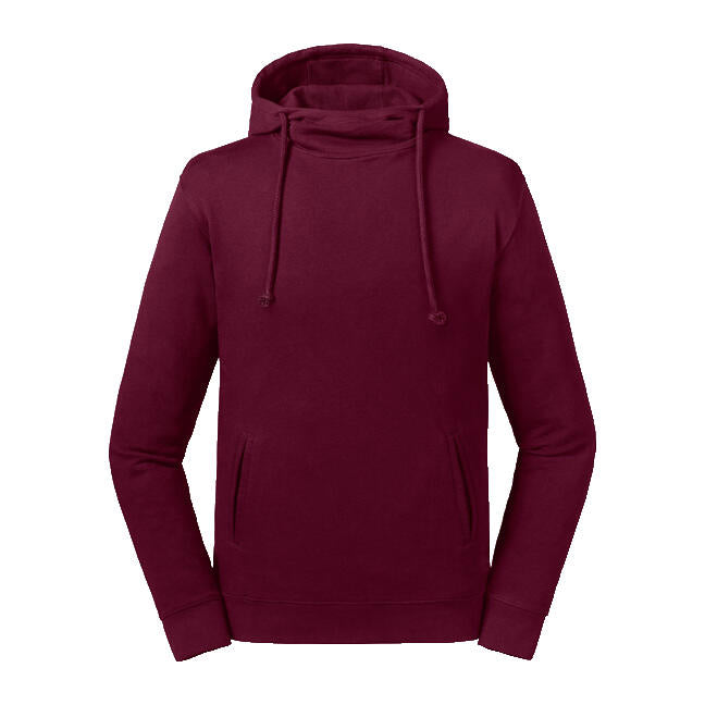  Pure Organic High Collar Hooded Sweat in Farbe Burgundy