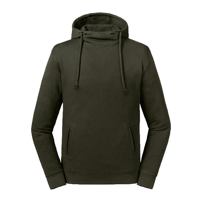  Pure Organic High Collar Hooded Sweat in Farbe Dark Olive