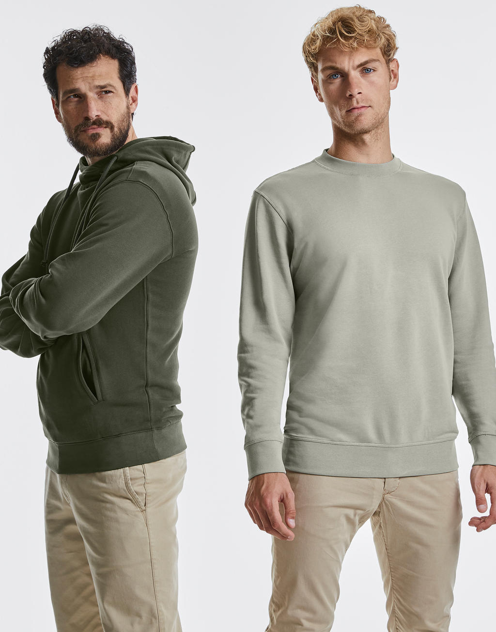  Pure Organic High Collar Hooded Sweat in Farbe White