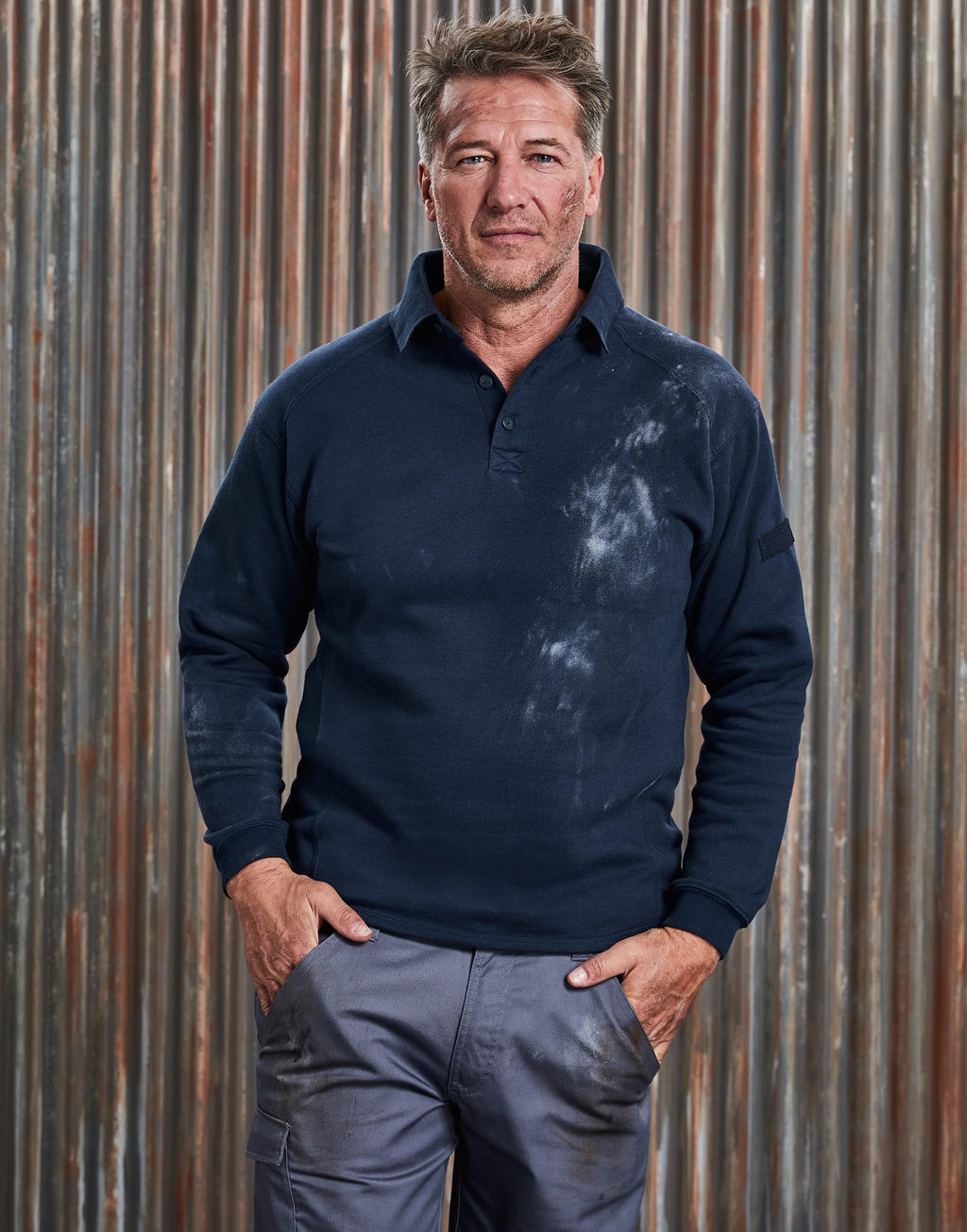 Heavy Duty Collar Sweatshirt in Farbe Black