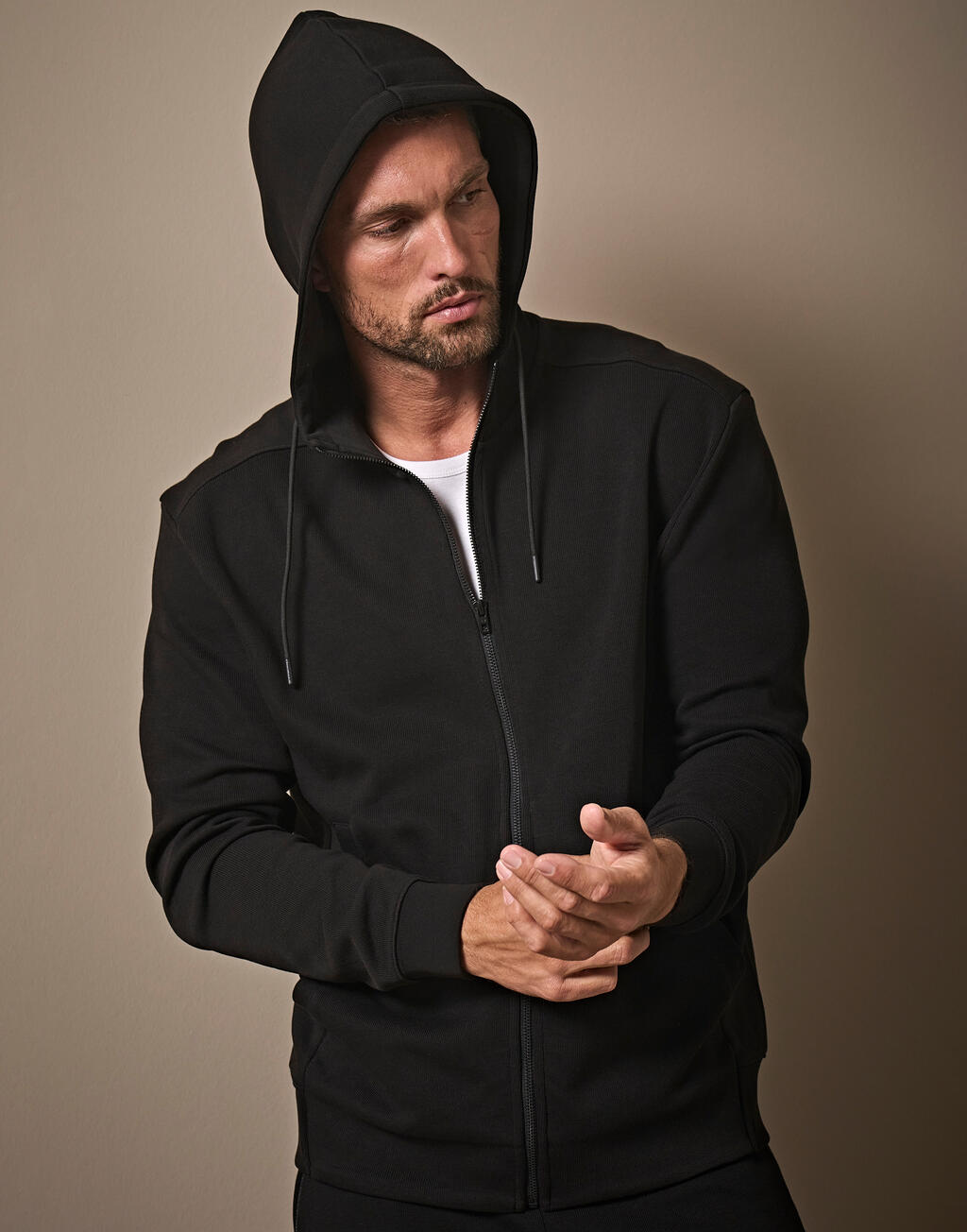 Ribbed Interlock Hooded Full Zip - ShirtStore