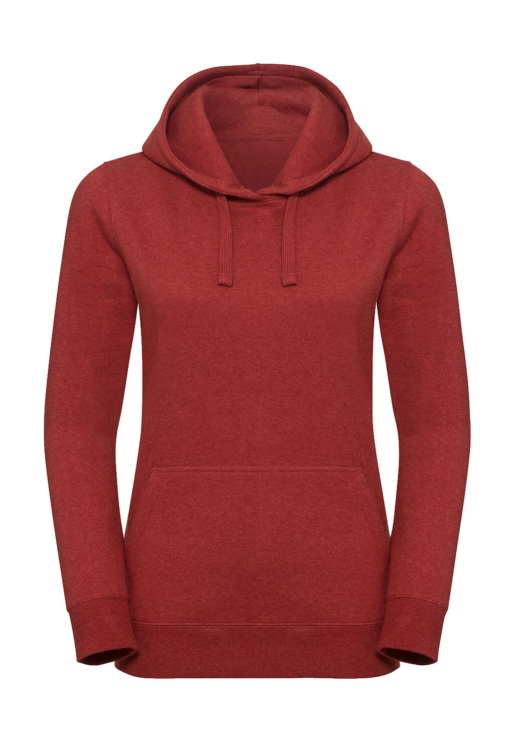  Ladies' Authentic Melange Hooded Sweat in Farbe Brick Red Melange
