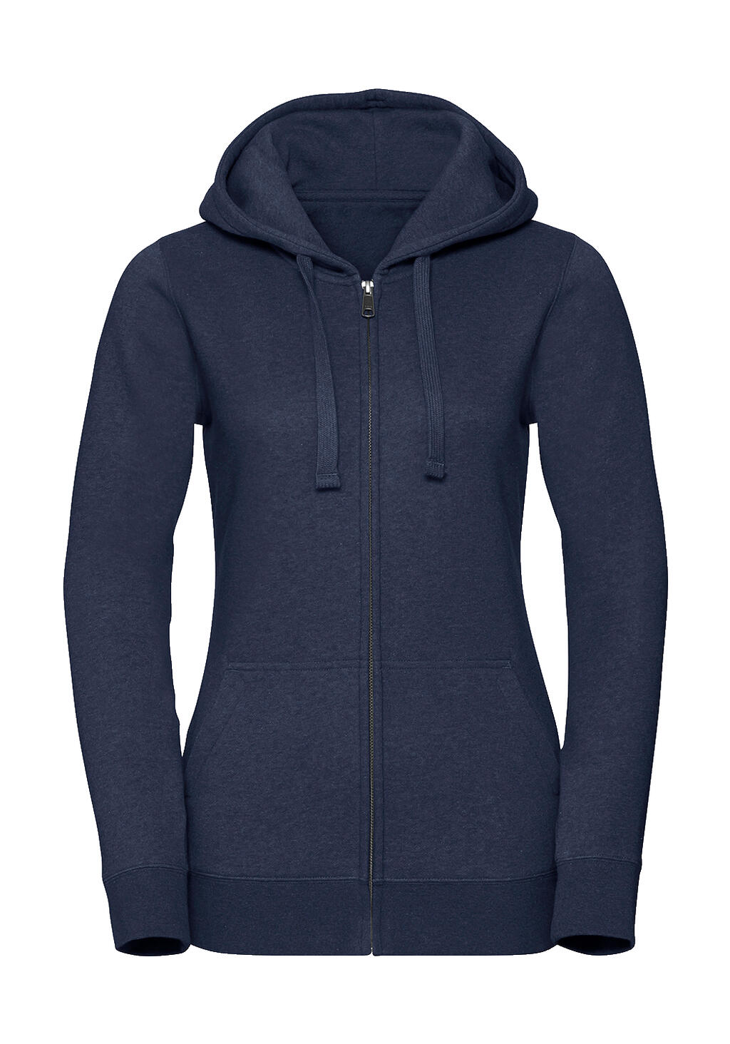  Ladies' Authentic Melange Zipped Hood Sweat in Farbe Indigo Melange