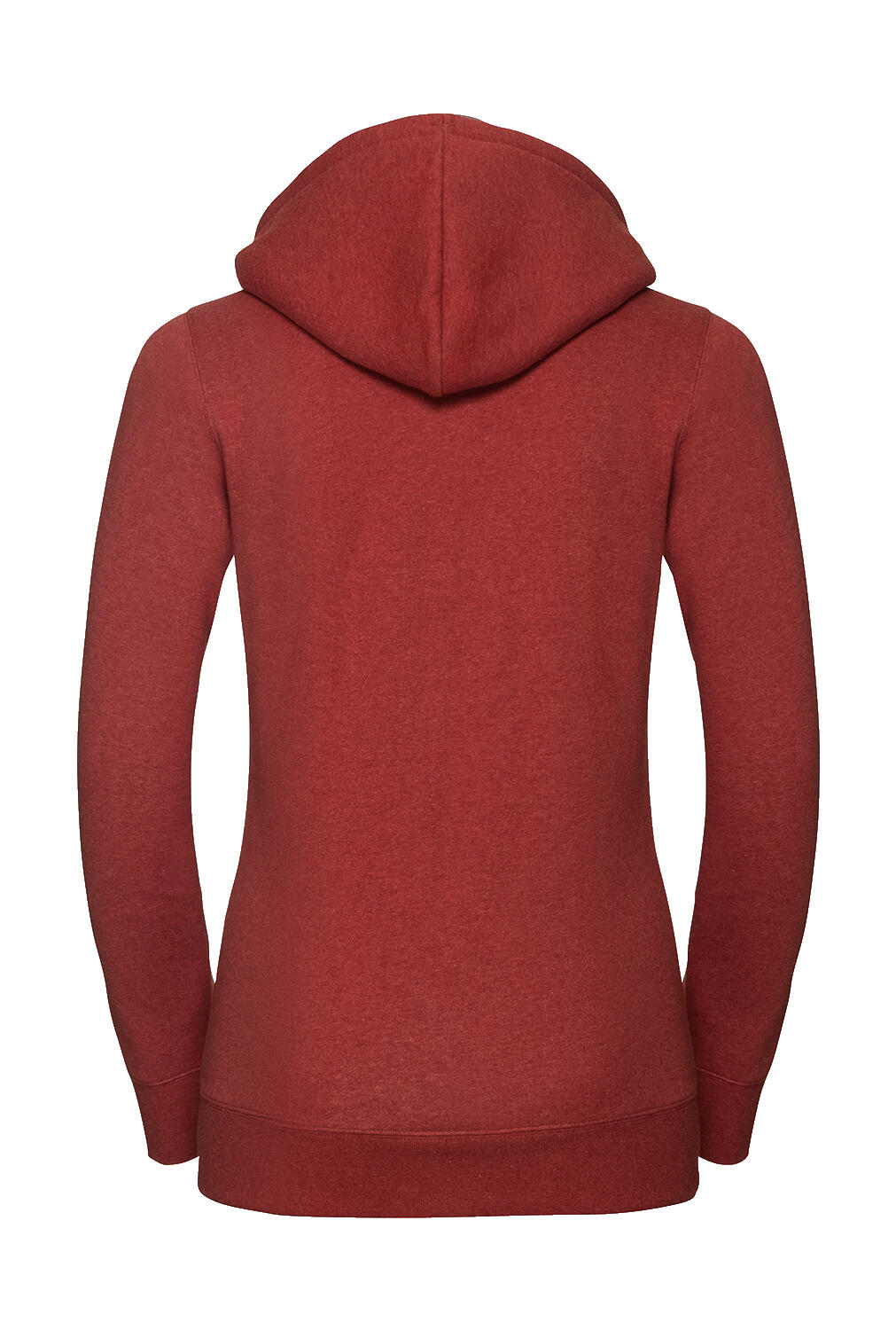  Ladies' Authentic Melange Zipped Hood Sweat in Farbe Carbon Melange