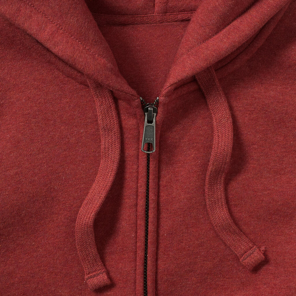  Ladies' Authentic Melange Zipped Hood Sweat in Farbe Carbon Melange