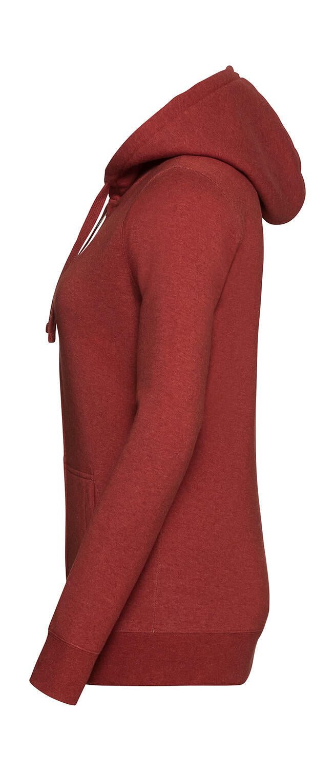  Ladies' Authentic Melange Zipped Hood Sweat in Farbe Carbon Melange