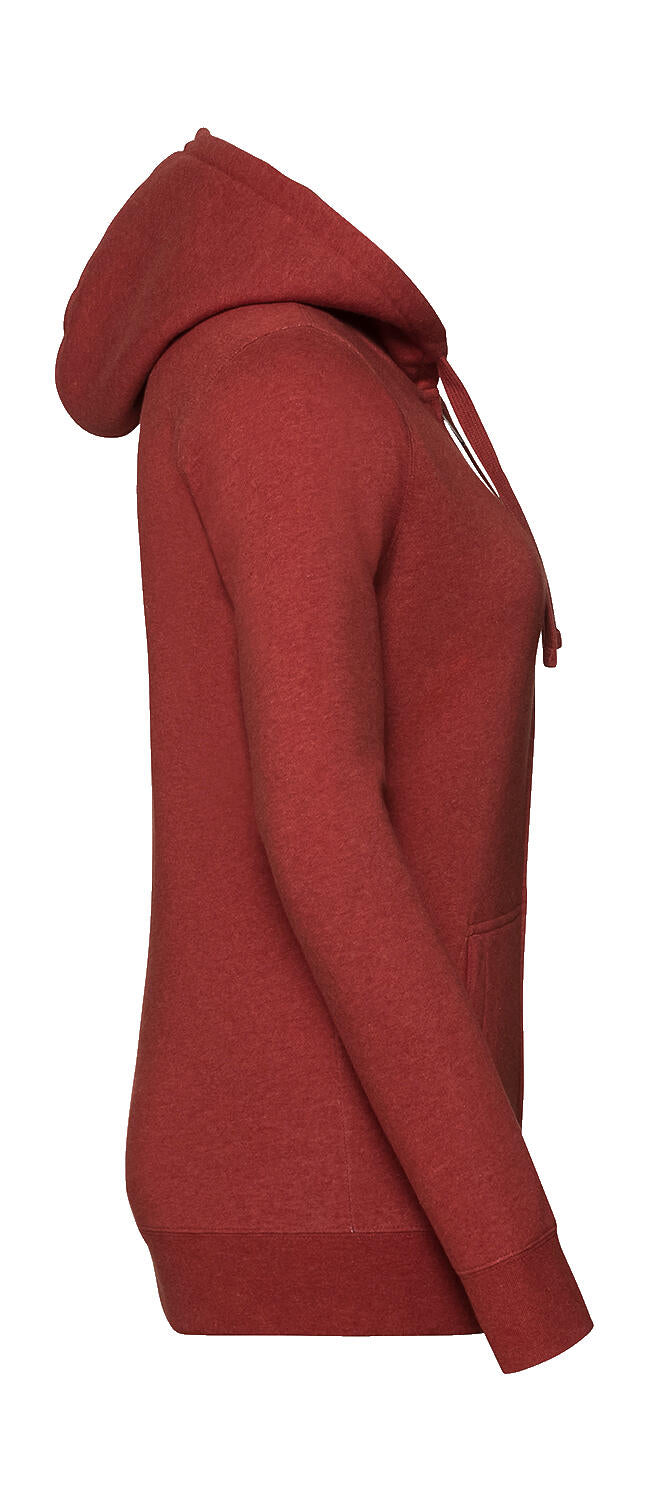  Ladies' Authentic Melange Zipped Hood Sweat in Farbe Carbon Melange
