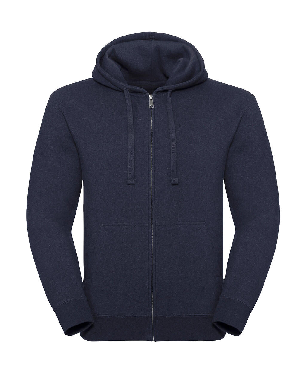  Men's Authentic Melange Zipped Hood Sweat in Farbe Indigo Melange