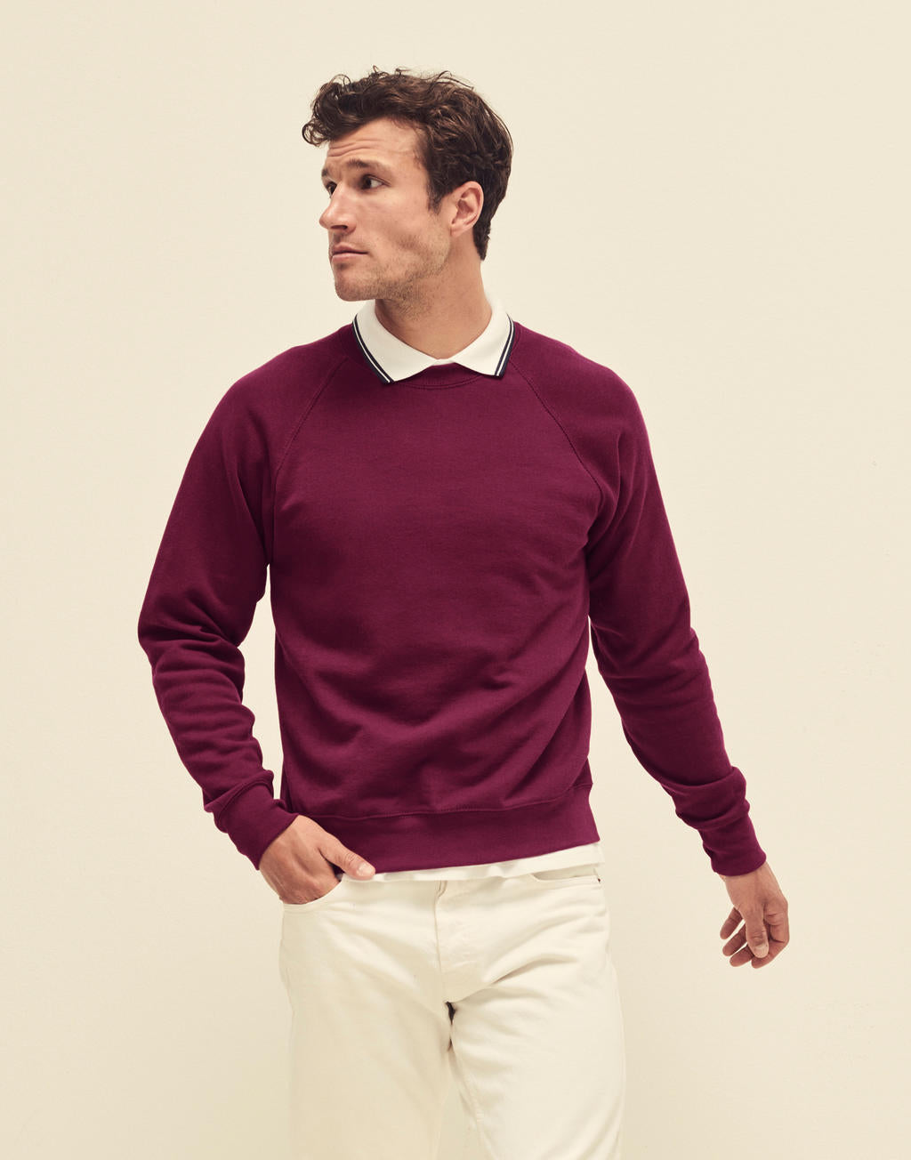  Classic Raglan Sweat in Farbe White