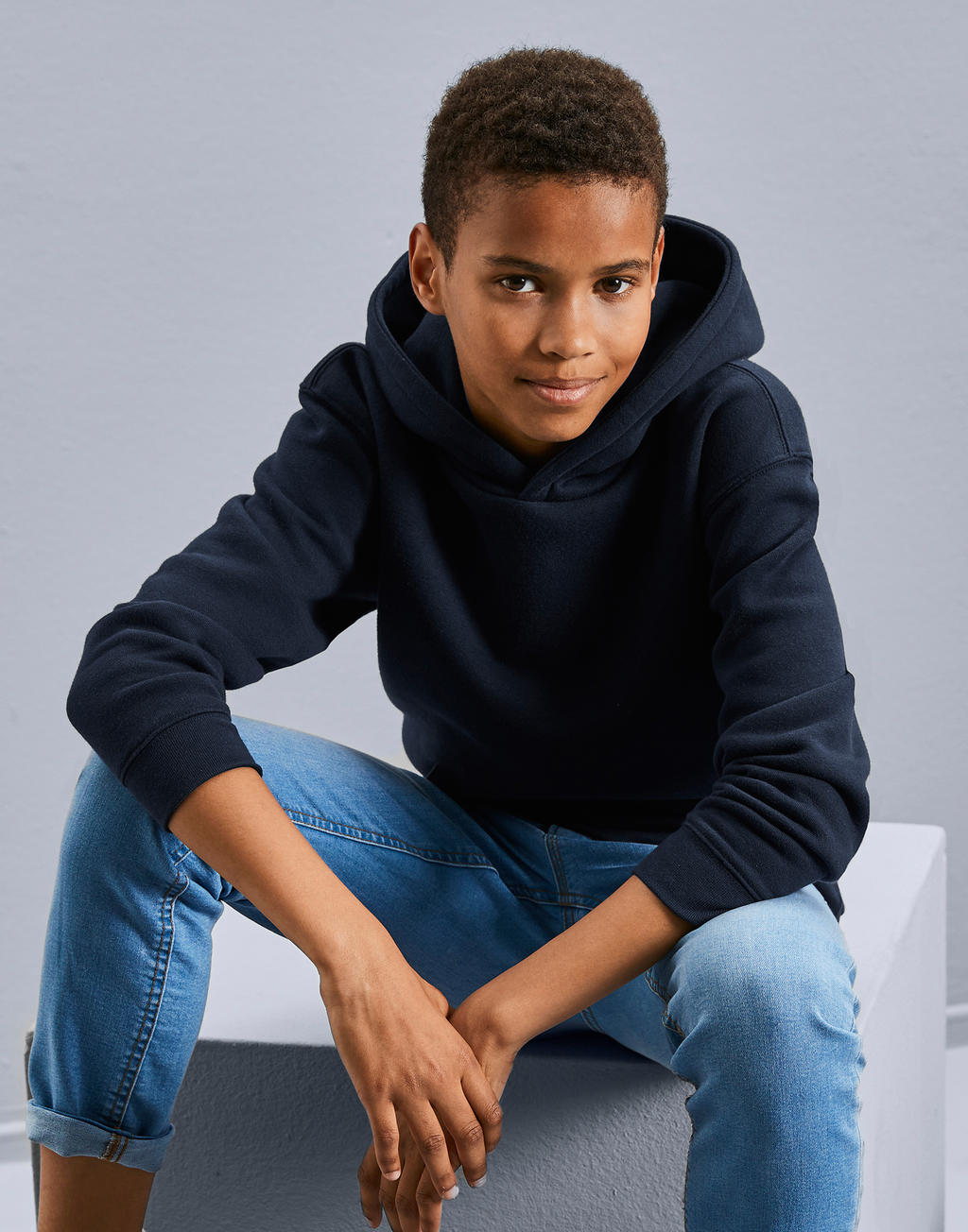  Kids' Authentic Hooded Sweat in Farbe Black