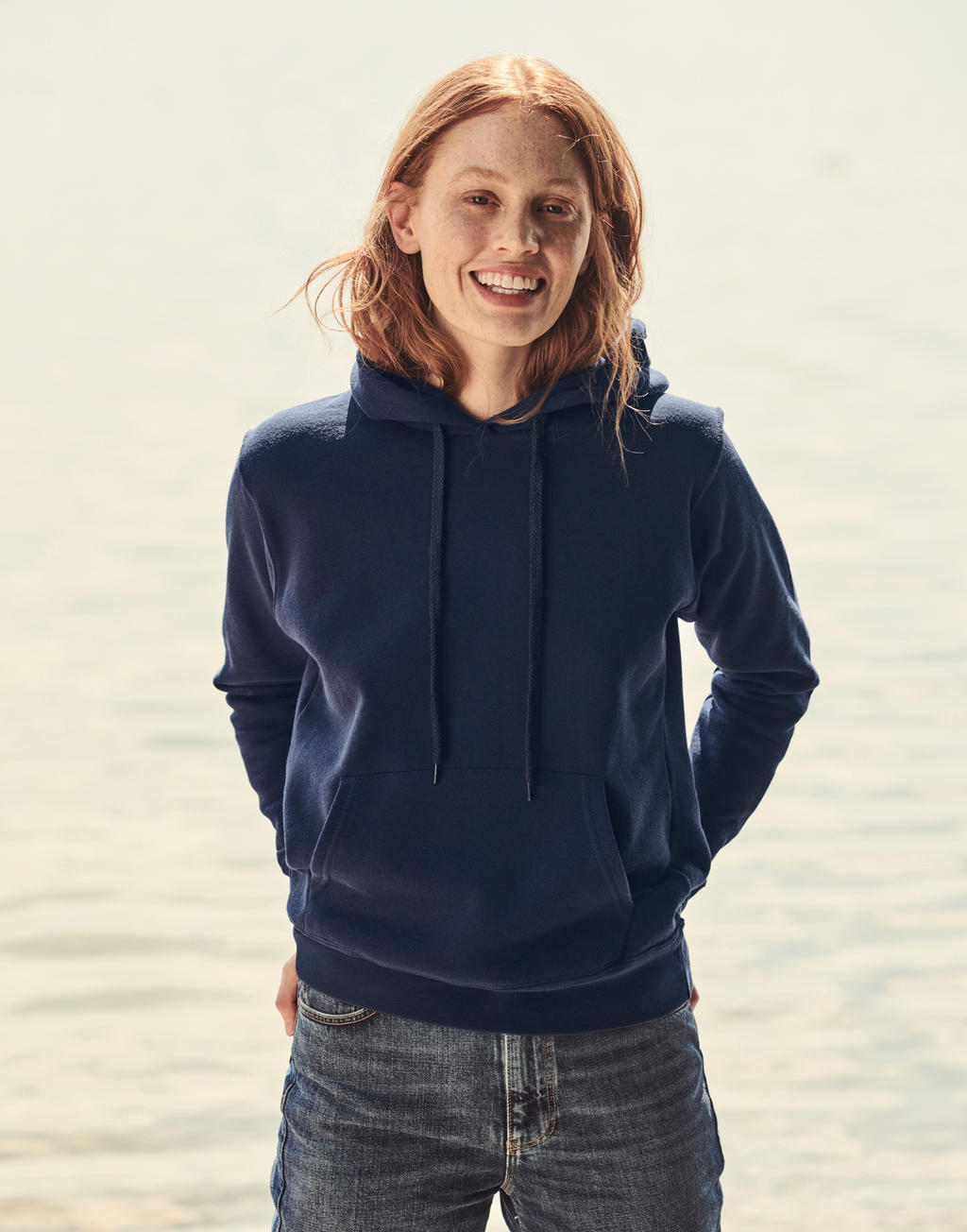 Ladies' Classic Hooded Sweat in Farbe White