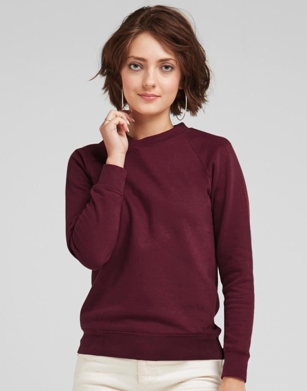  Ladies' Raglan Sweat in Farbe Black