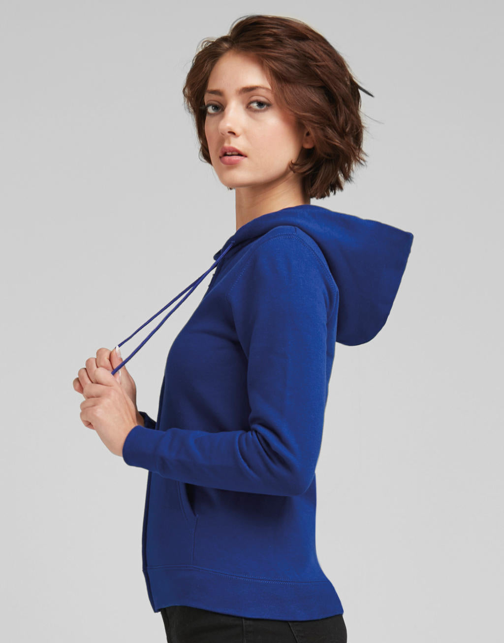  Ladies' Zip Hood in Farbe White