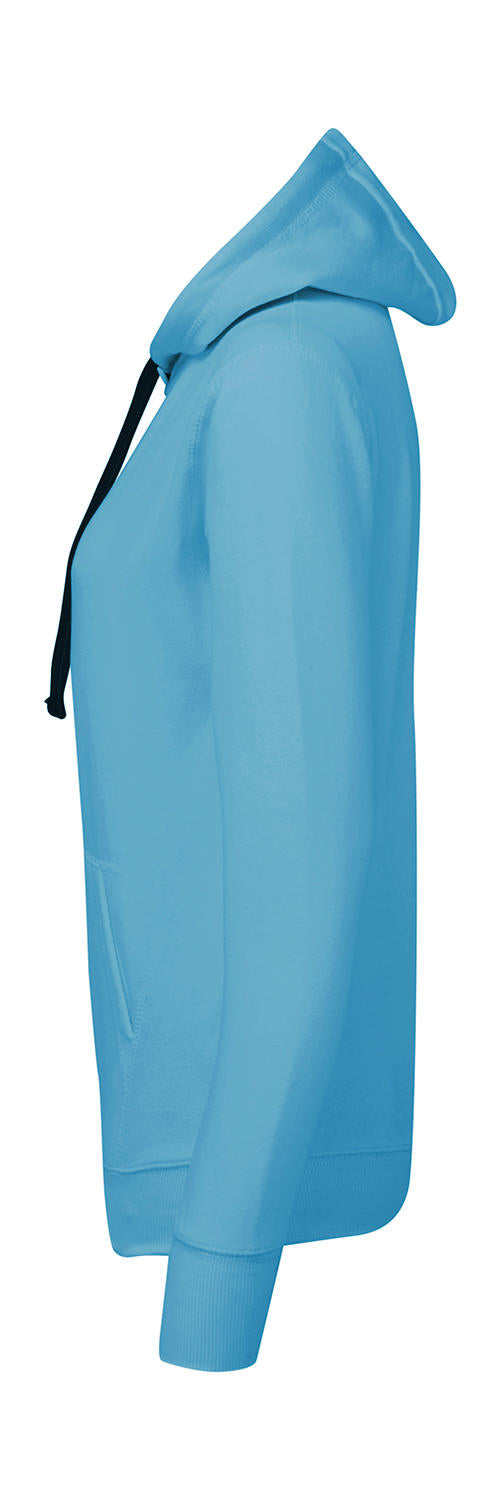  Ladies' Contrast Hoodie in Farbe Navy/Light Oxford