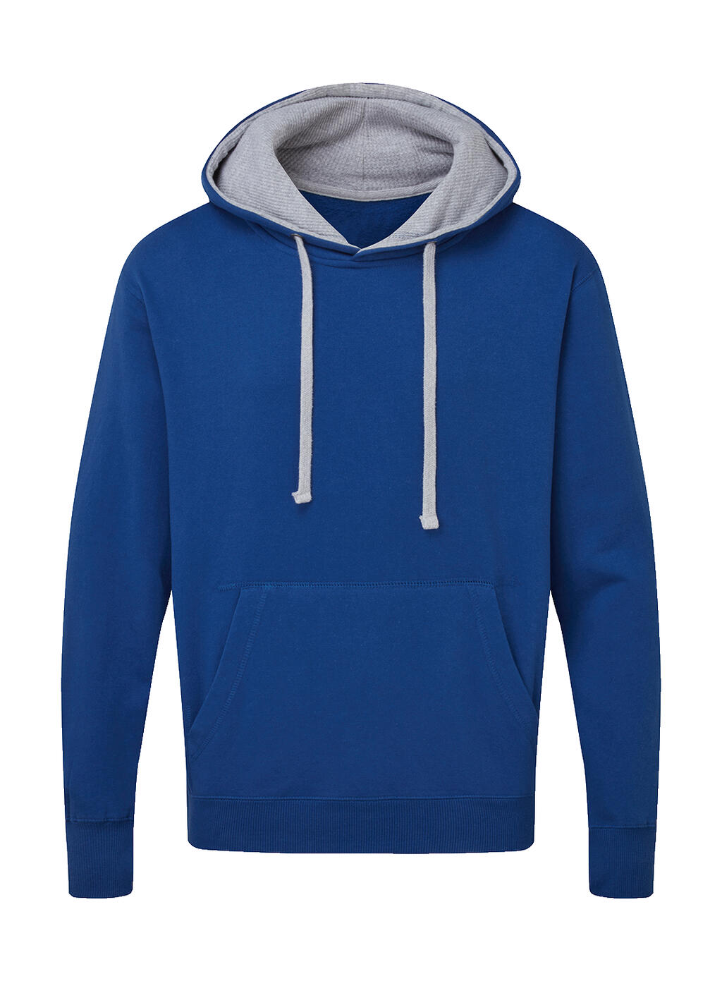  Men's Contrast Hoodie in Farbe Royal/Light Oxford