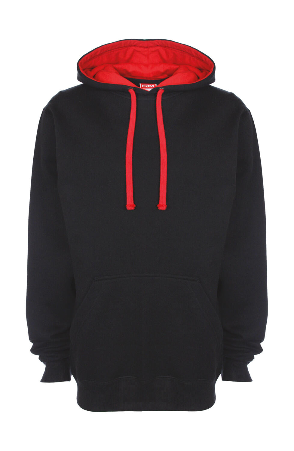  Contrast Hoodie in Farbe Black/Fire Red
