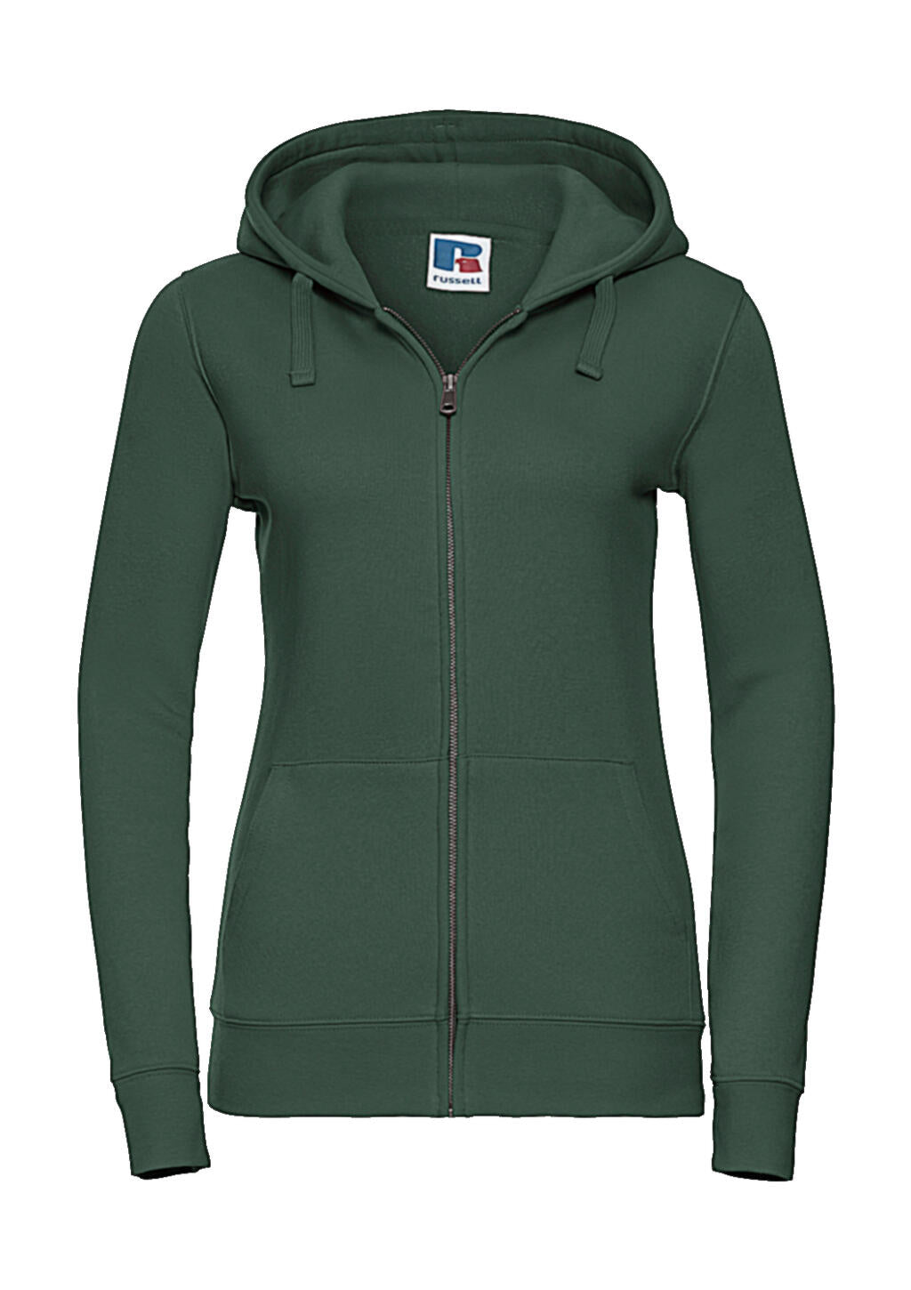  Ladies' Authentic Zipped Hood in Farbe Bottle Green