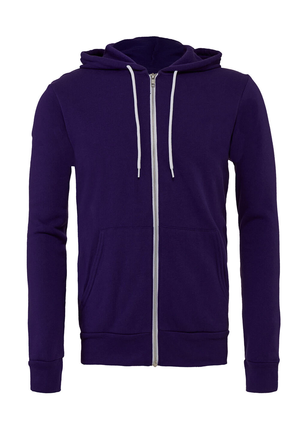 Unisex Poly-Cotton Full Zip Hoodie in Farbe Team Purple