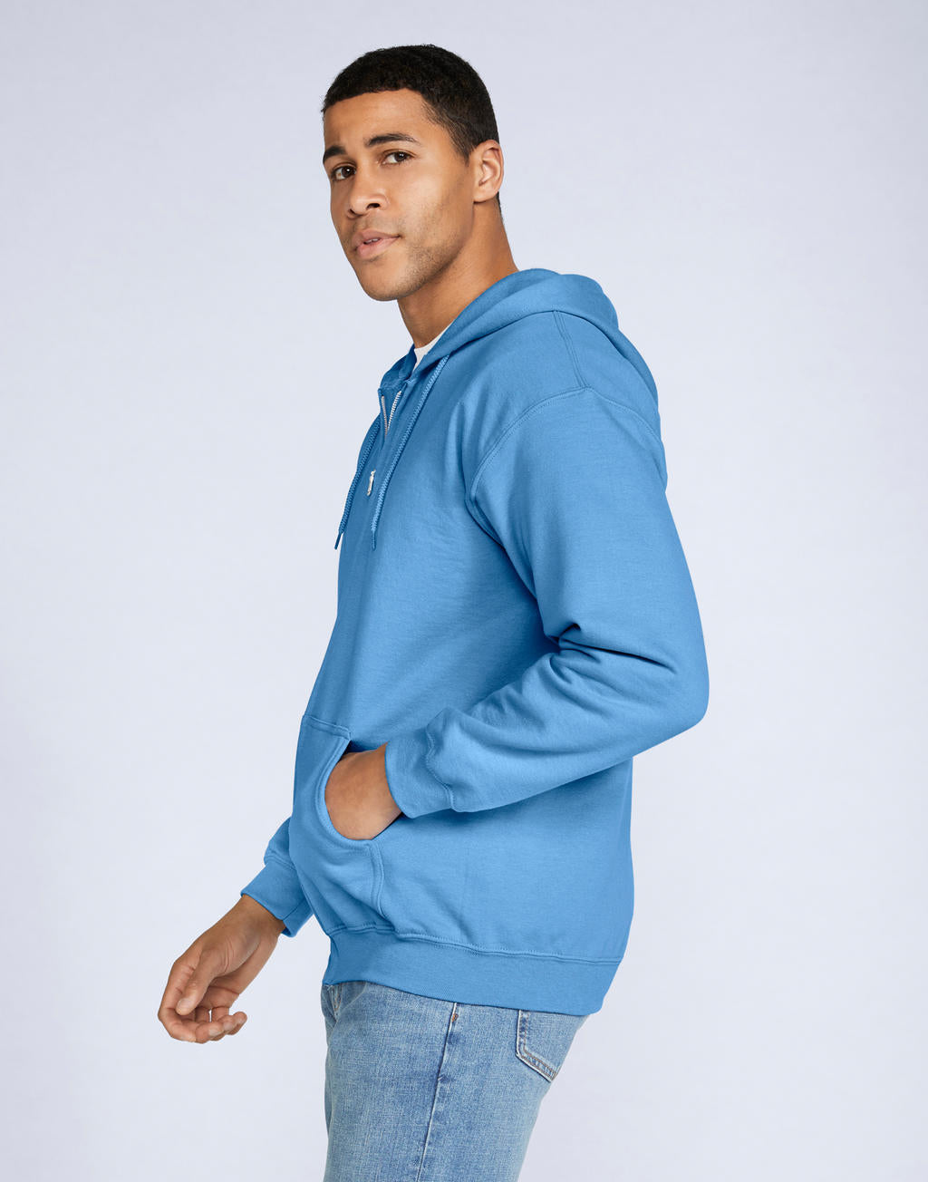  Heavy Blend Adult Full Zip Hooded Sweat in Farbe White