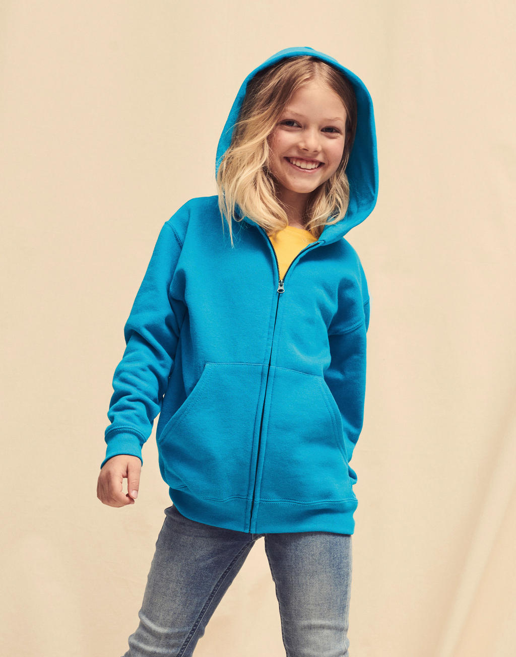  Kids' Classic Hooded Sweat Jacket in Farbe Black
