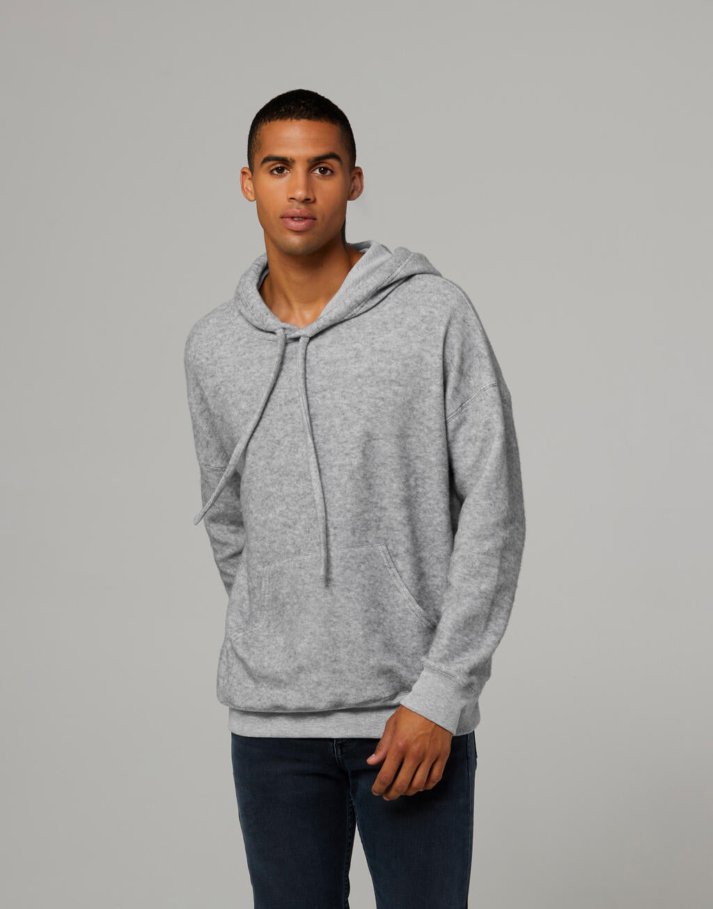  Unisex Sueded Fleece Pullover Hoodie in Farbe Black Heather