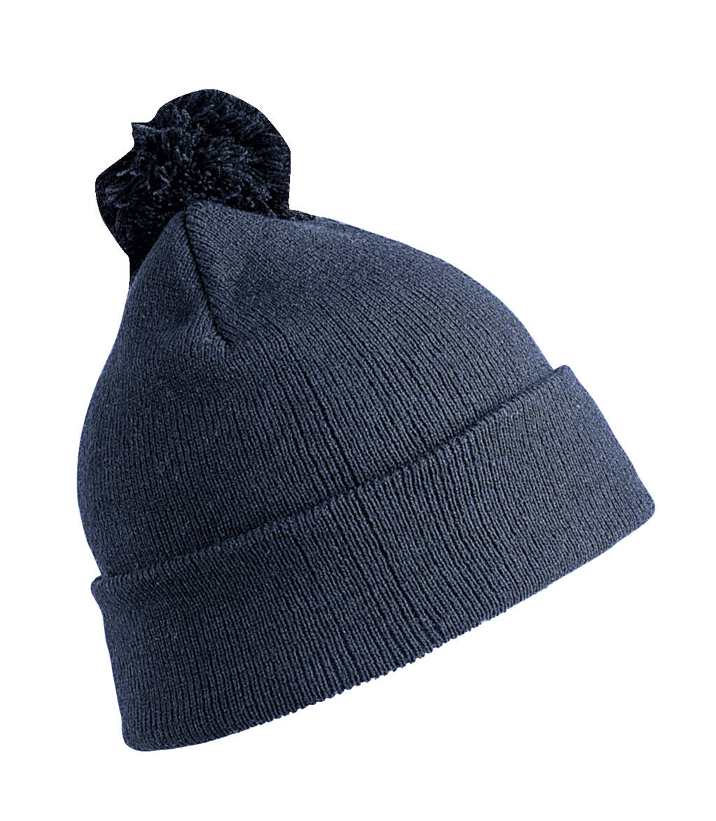  Junior Pom Pom Beanie in Farbe Navy