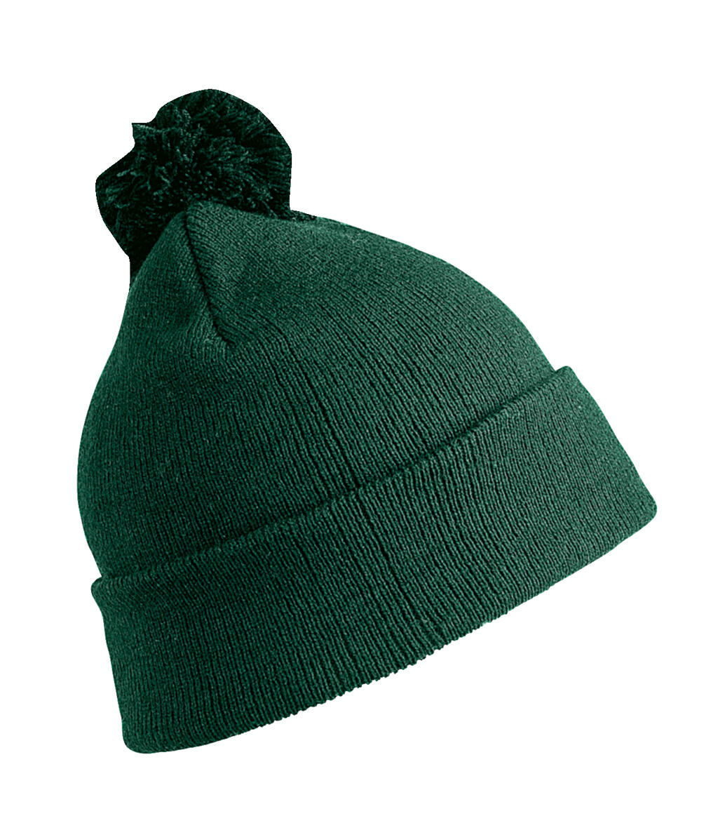  Junior Pom Pom Beanie in Farbe Bottle Green