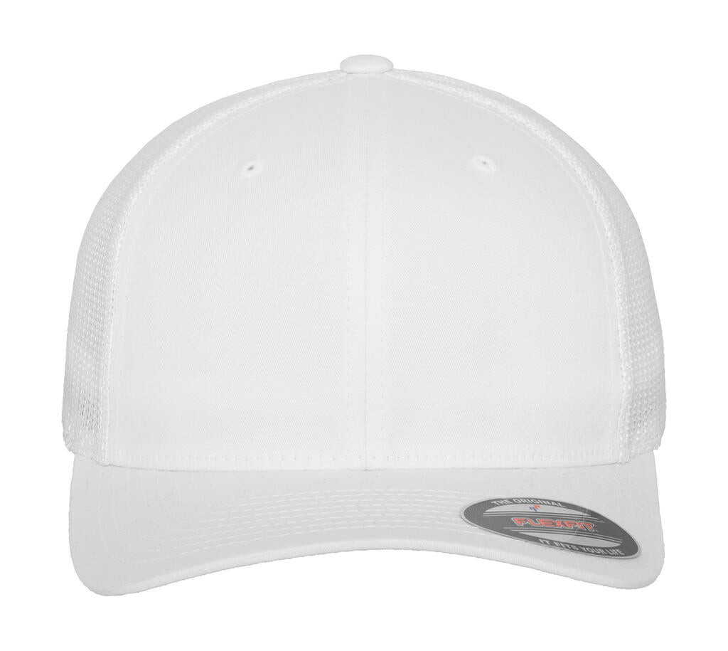  Mesh Cotton Twill Trucker Cap in Farbe White