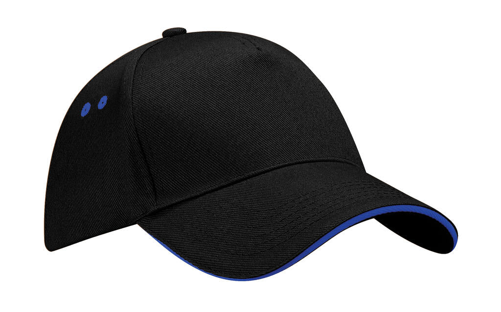  Ultimate 5 Panel Cap - Sandwich Peak in Farbe Black/Bright Royal
