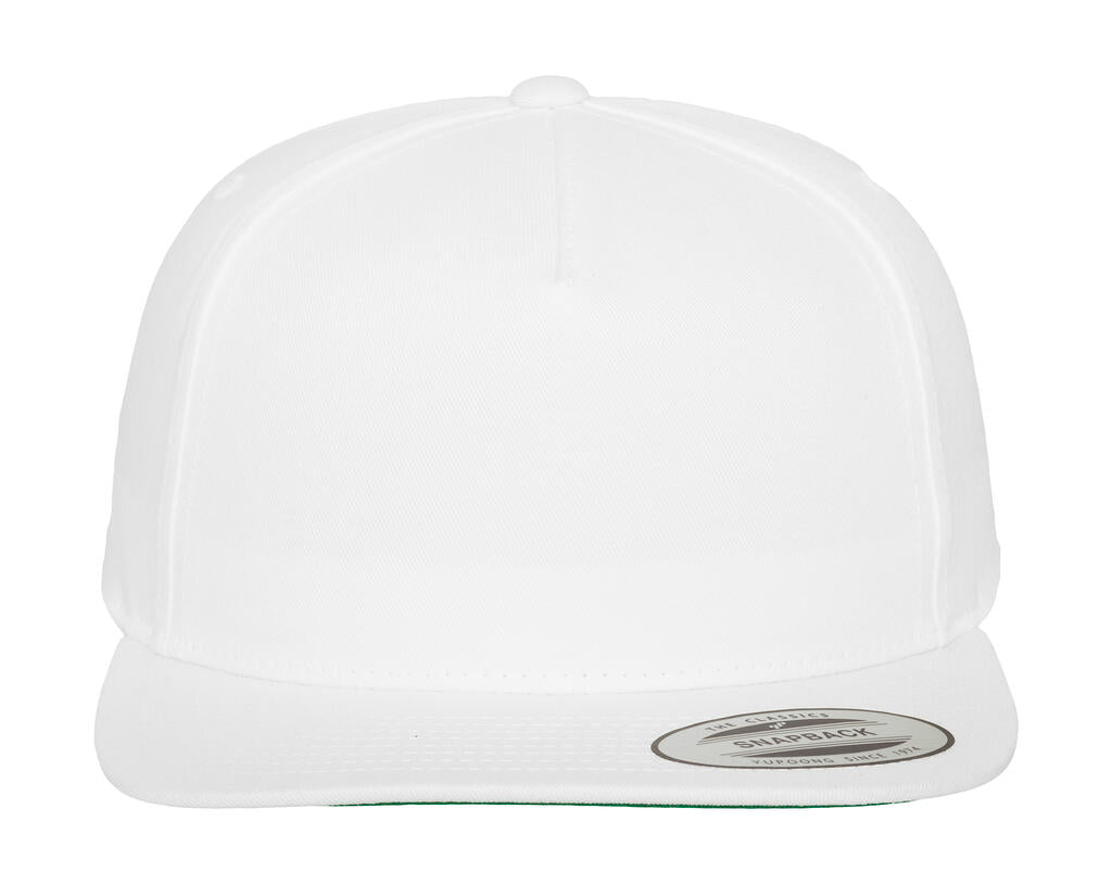  Classic 5 Panel Snapback in Farbe White