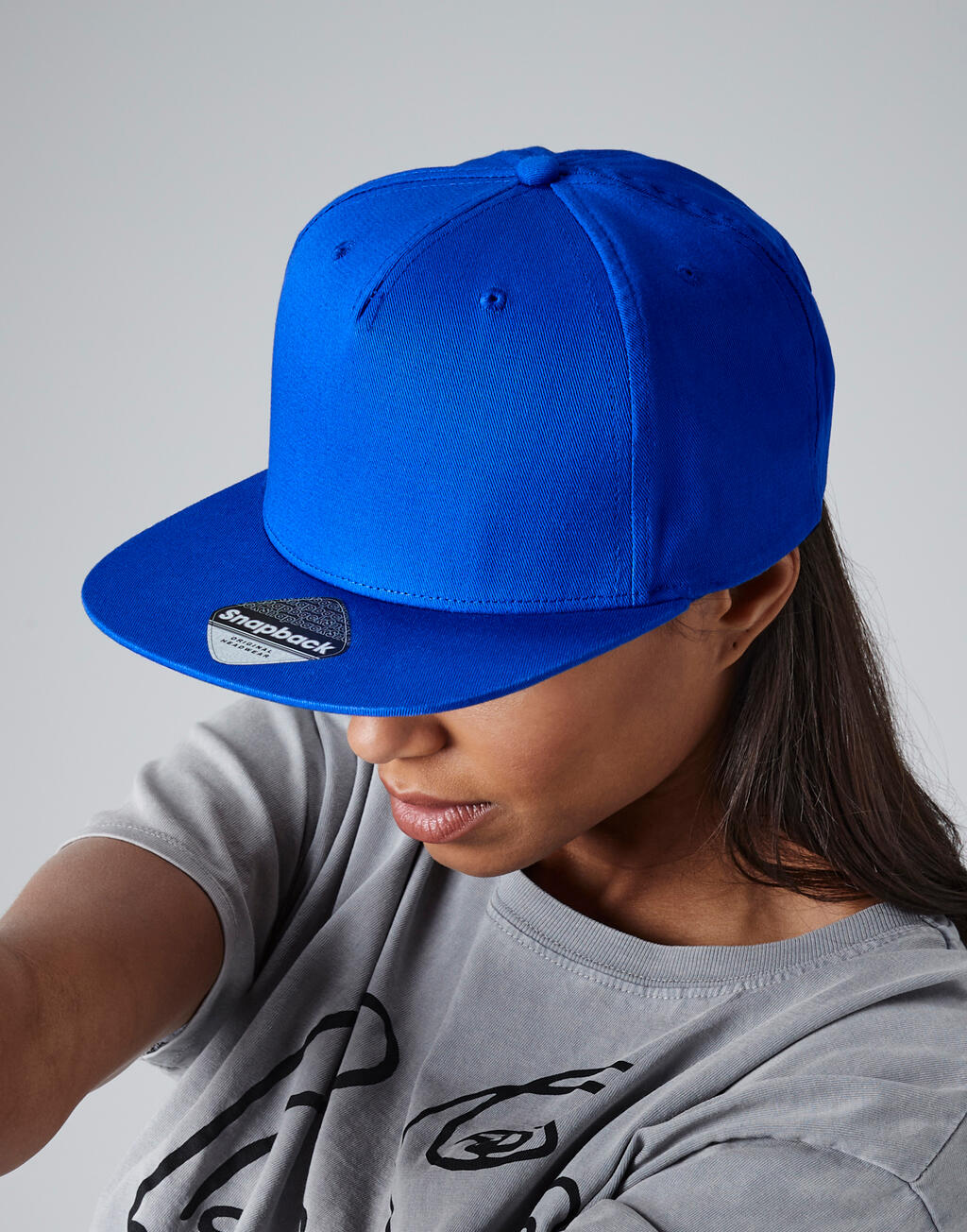  5 Panel Snapback Rapper Cap in Farbe White