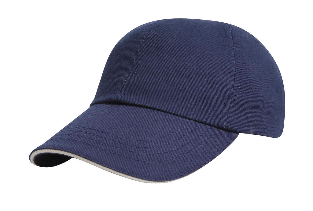  Junior Brushed Cotton Cap in Farbe Navy/White