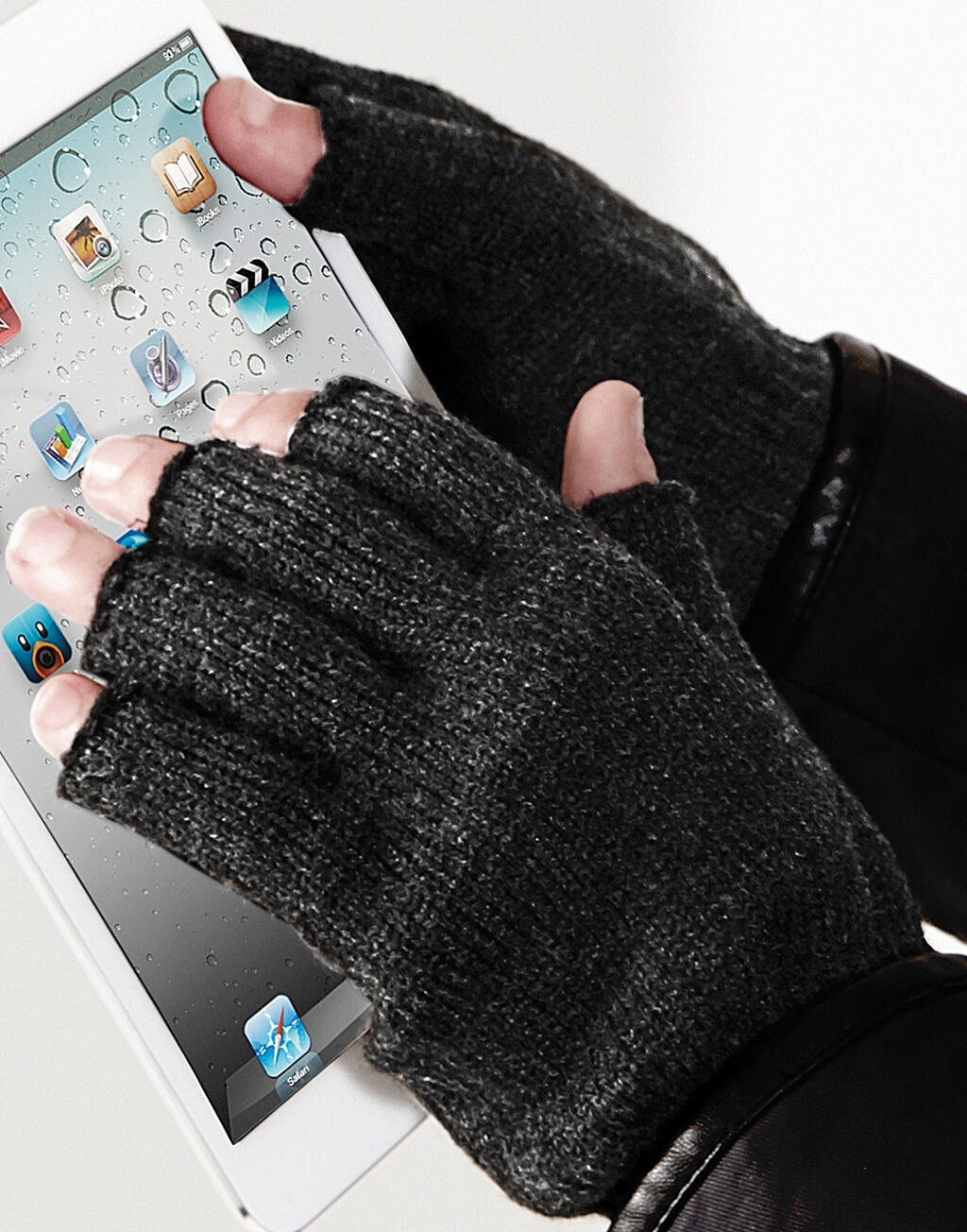  Fingerless Gloves in Farbe Black