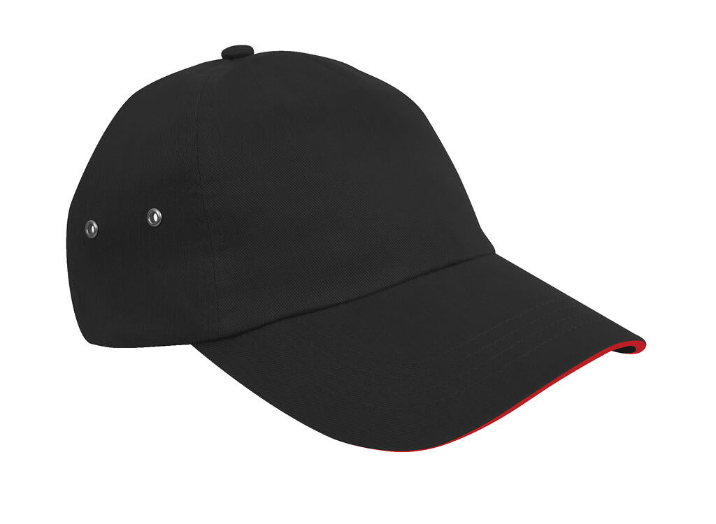  Plush Sandwich Cap in Farbe Black/Red