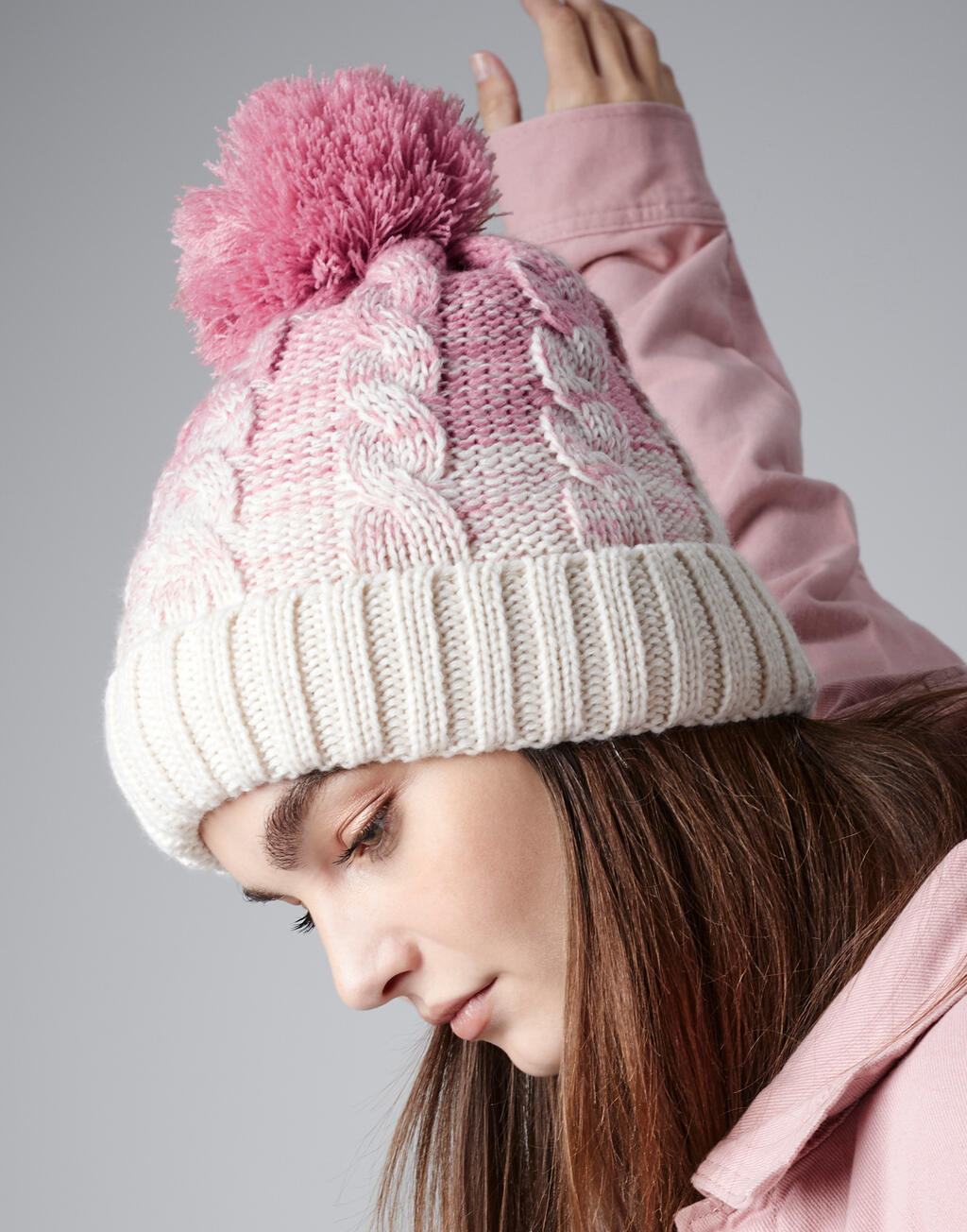  Ombré Beanie in Farbe Black/Light Grey