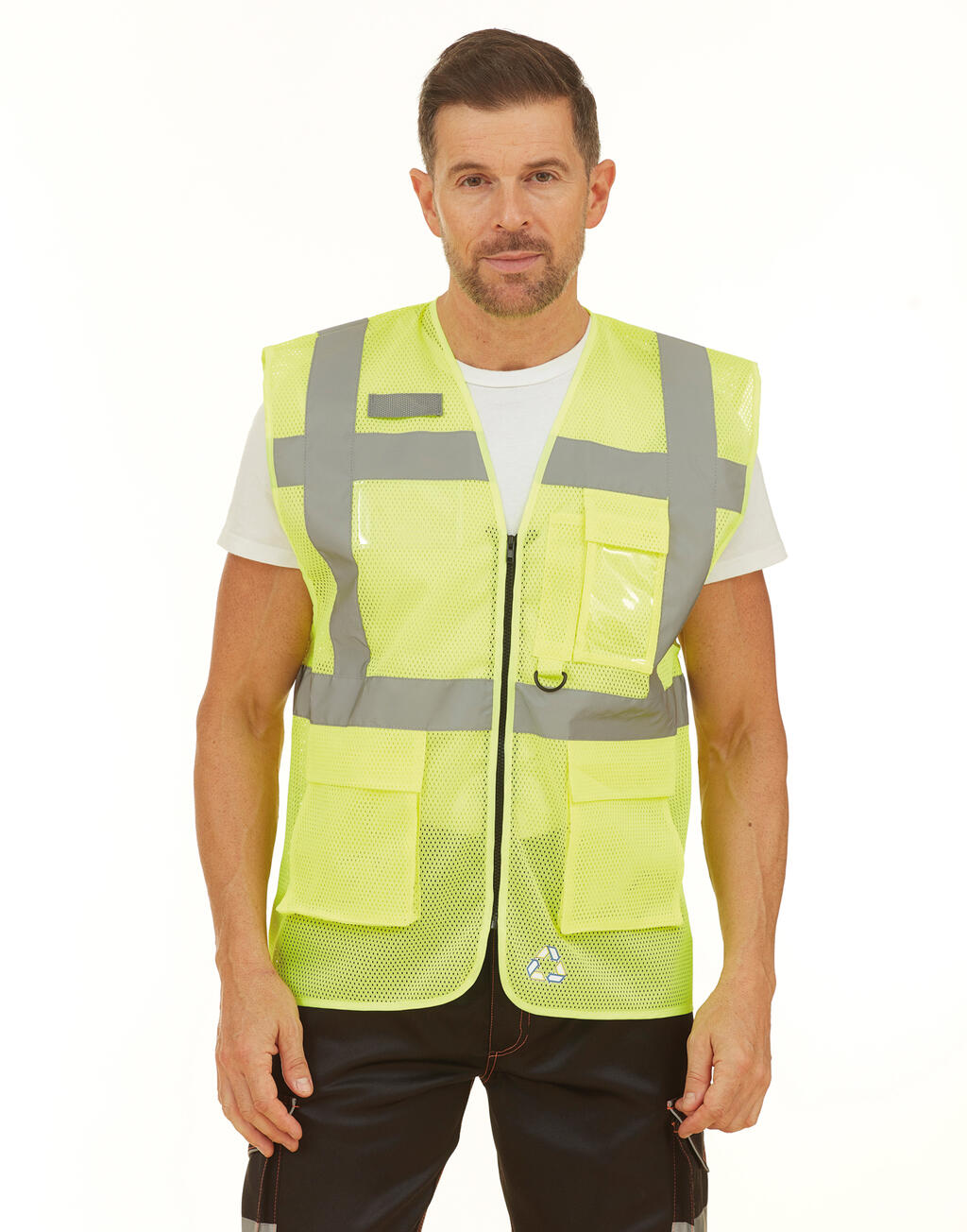  Fluo Open Mesh Executive Waistcoat in Farbe Fluo Orange