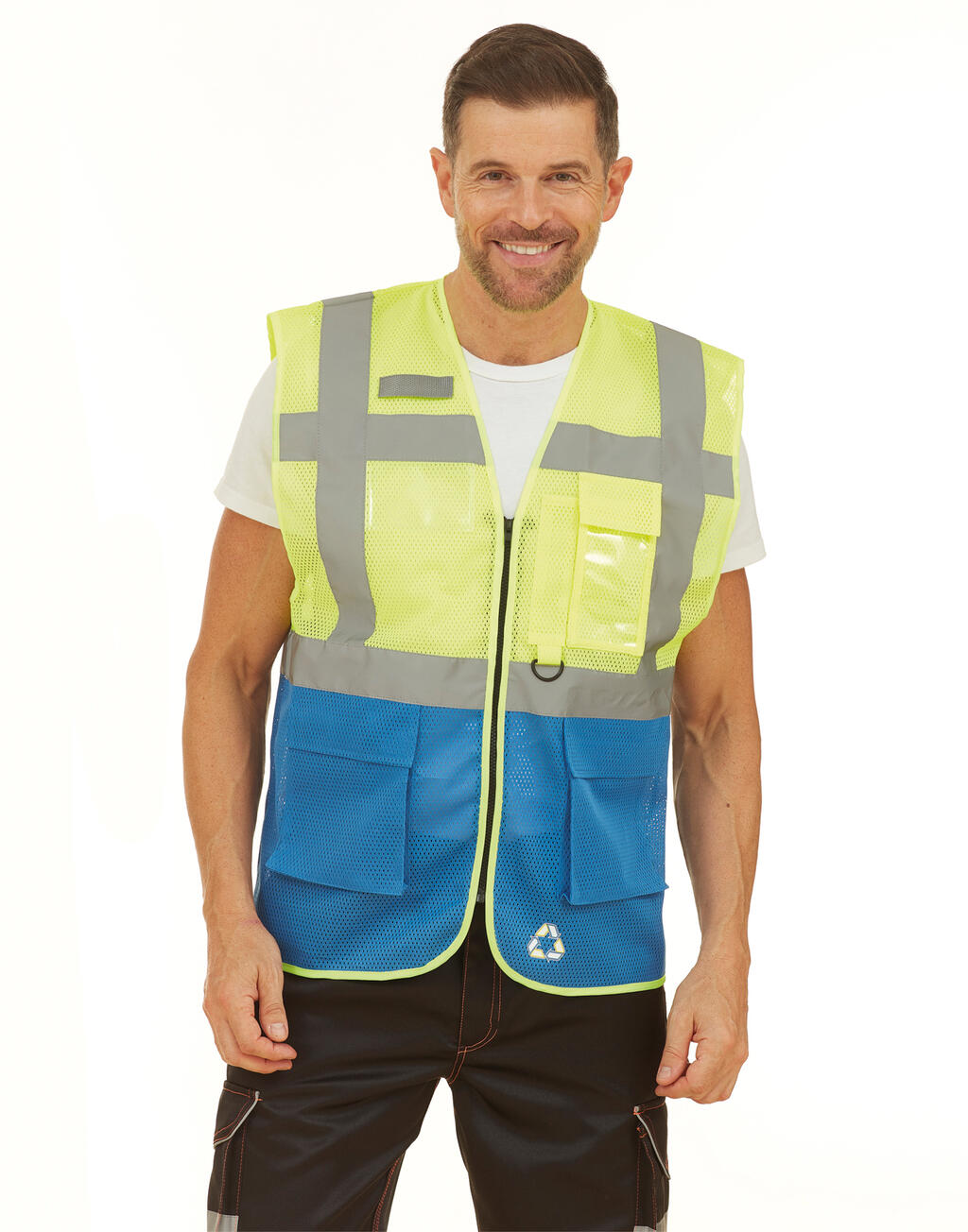  Fluo Open Mesh Executive Waistcoat in Farbe Fluo Orange
